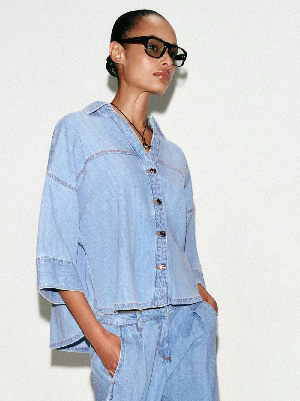 Zara Denim Set | Size S Top & US 6 (28) Jeans π - Picture 5 of 11